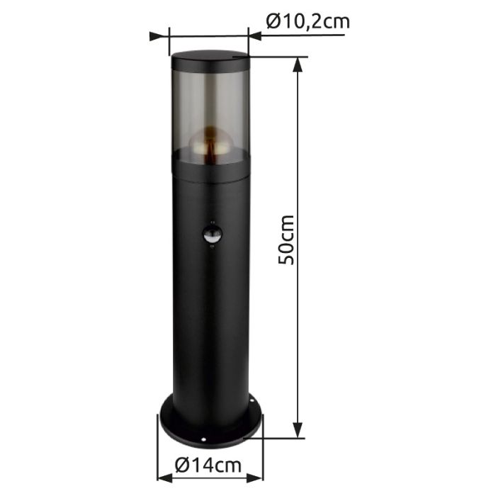 Sort modern udendørslampe rustfrit stål, Lambert, IP44