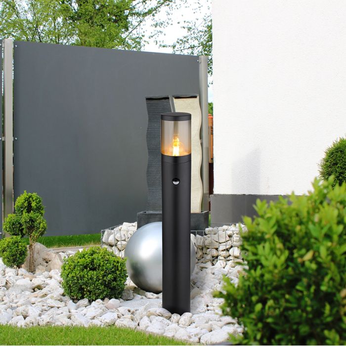 Sort modern udendørslampe rustfrit stål, Lambert, IP44