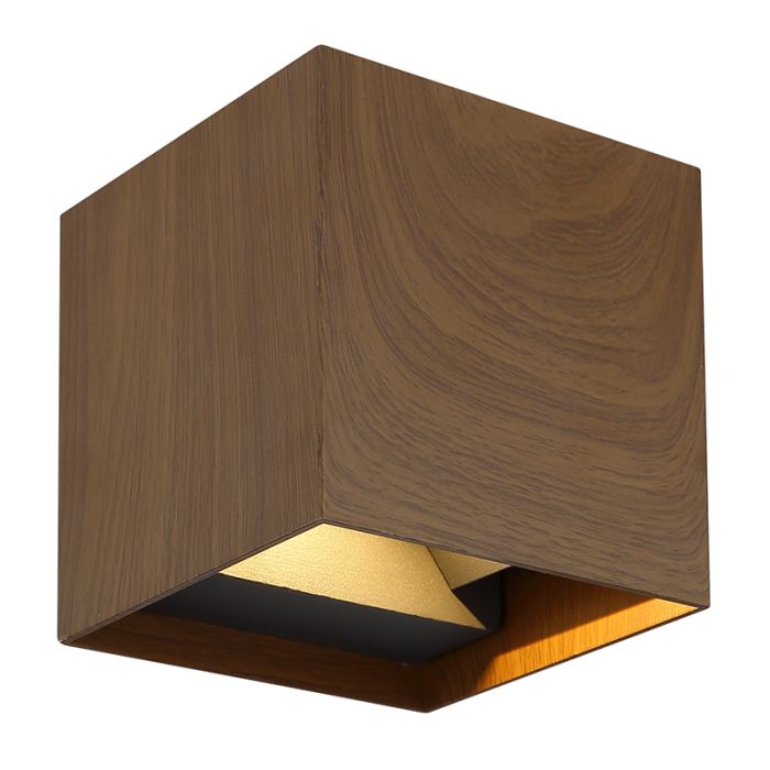 Brun modern up down væglampe aluminium, Nargis, 3W, 3000K LED, IP54