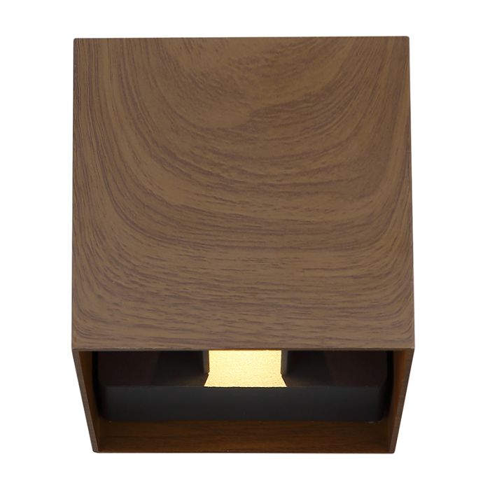 Brun modern up down væglampe aluminium, Nargis, 3W, 3000K LED, IP54