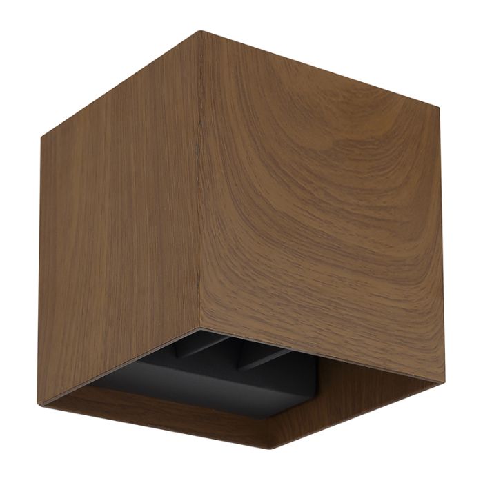 Brun modern up down væglampe aluminium, Nargis, 3W, 3000K LED, IP54