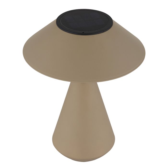 Brun modern solcelle bordlampe udendørs plast, Nasr, 0,06W, 3000K LED, IP44, med brytare