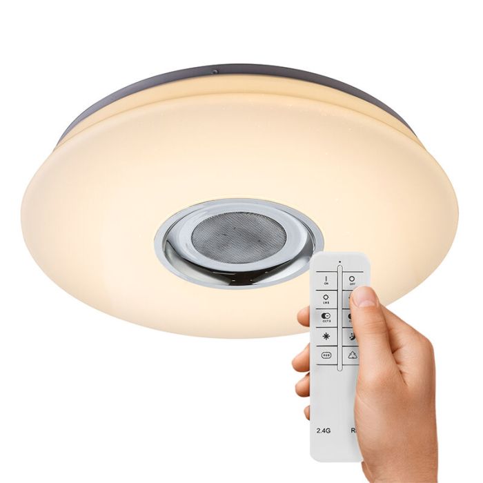Hvid plafond plast, Adali, 18W, RGBW LED, med fjärrkontroll
