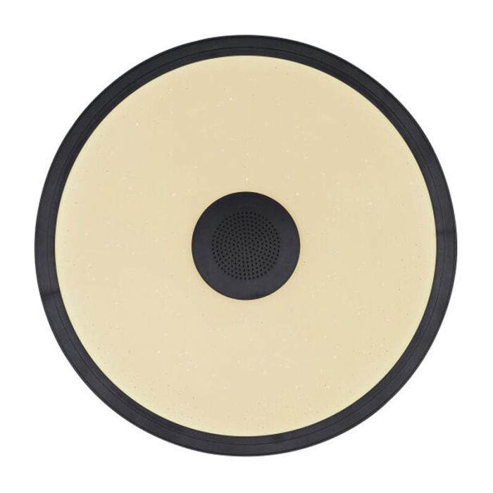 Sort modern plafond plast, Musica, 18W, justerbar lysfarve LED, IP44, med fjärrkontroll