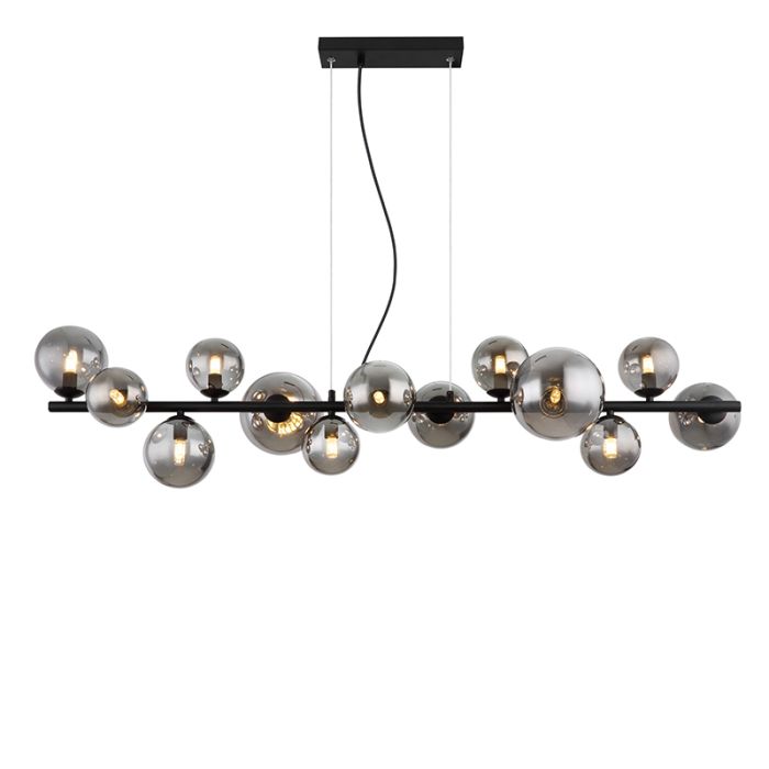 Sort design pendel lampe spisebord glas, Melinda