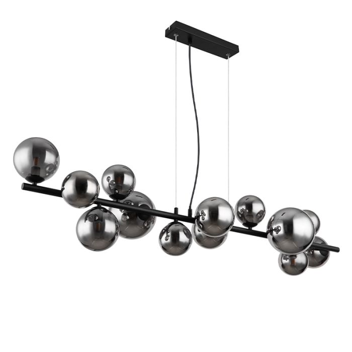 Sort design pendel lampe spisebord glas, Melinda