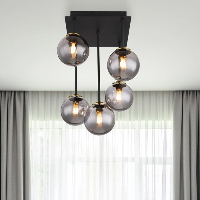 Sort design loftlampe glas, Ouahiba