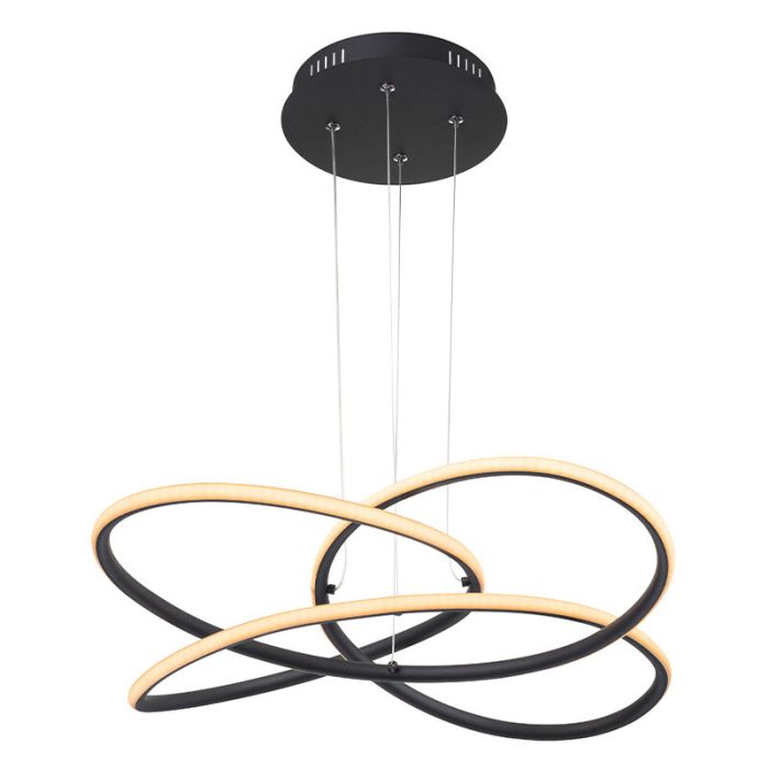 Sort modern pendler lampe plast, Polina, 30W, 3000K LED