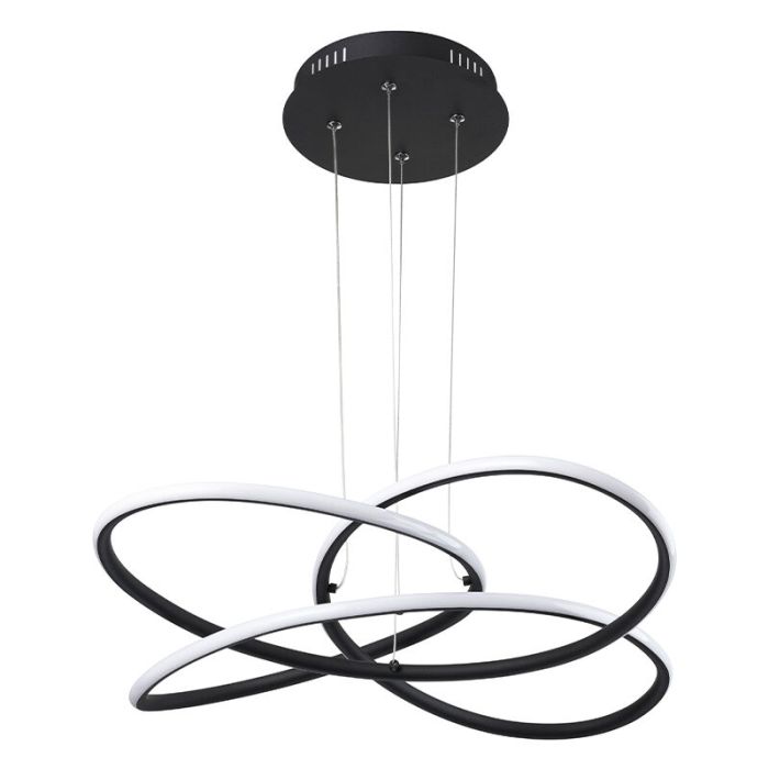 Sort modern pendler lampe plast, Polina, 30W, 3000K LED