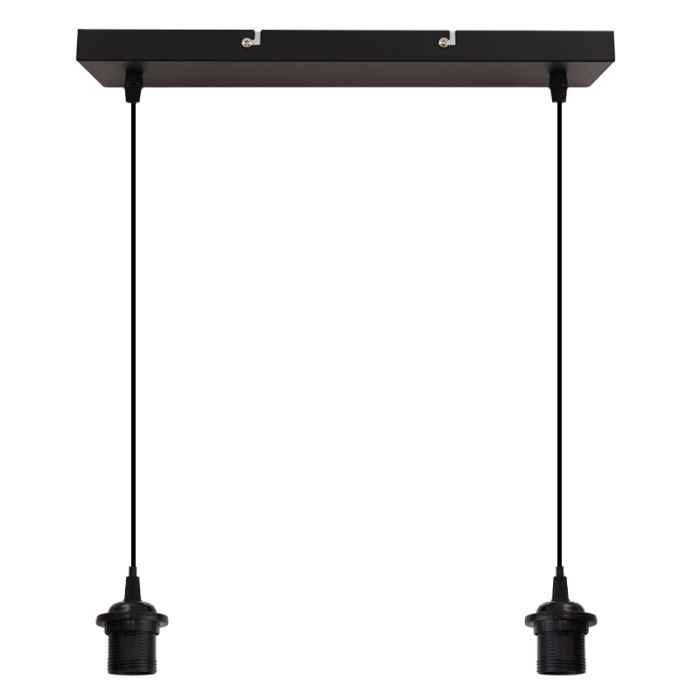 Aluminium pendler lampe uden skærm sort, Rika
