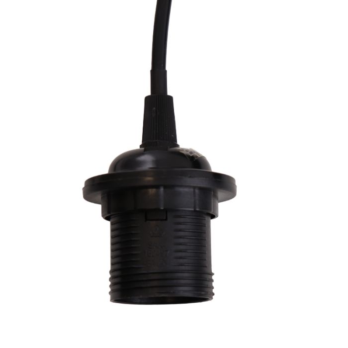 Aluminium pendler lampe uden skærm sort, Rika