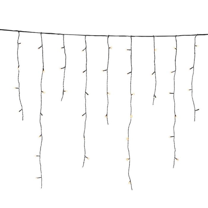 3 meter forbindelige istapper lyskæde, 70 cm høj, varm hvid, IP44, Basic