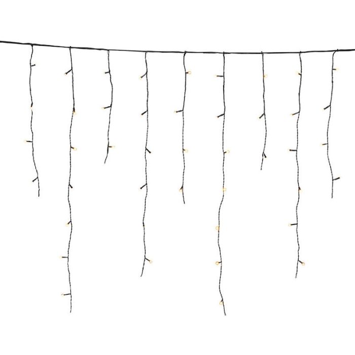 6 meter forbindelige istapper lyskæde, 70 cm høj, varm hvid, IP44, Basic