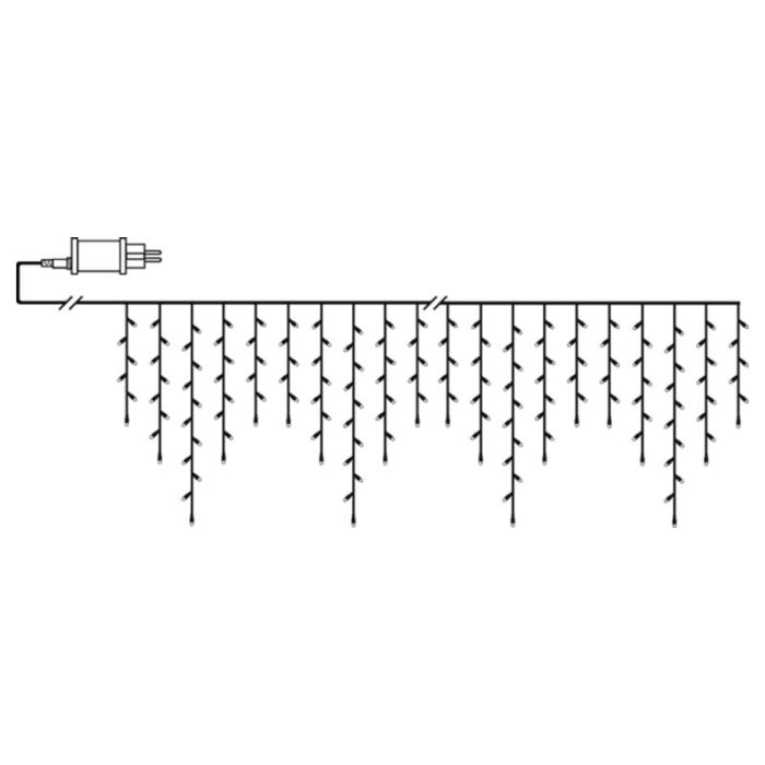 6 meter forbindelige istapper lyskæde, 70 cm høj, varm hvid, IP44, Basic