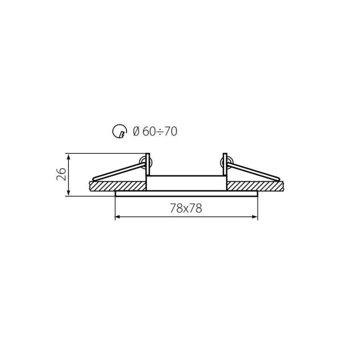 Metal indbygningsspot krom, Filo