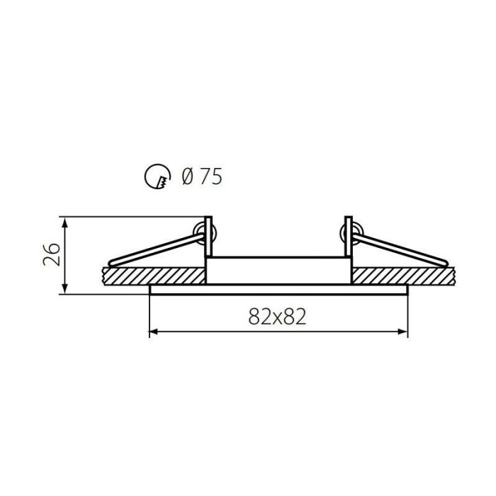 Metal indbygningsspot krom, Filo