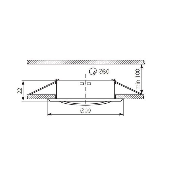 Metal indbygningsspot krom, Storx