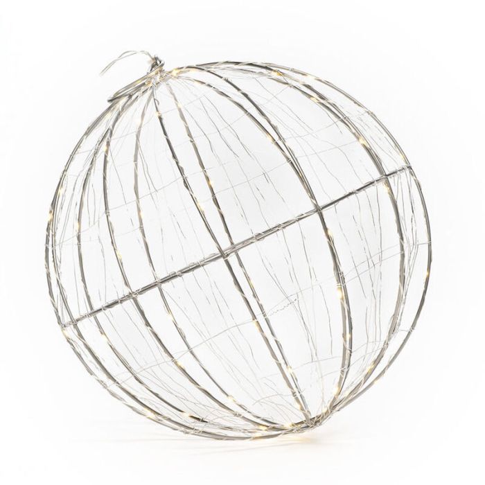 Sølv jul julelys pære plast, Bol, 1,5W, 2700K LED