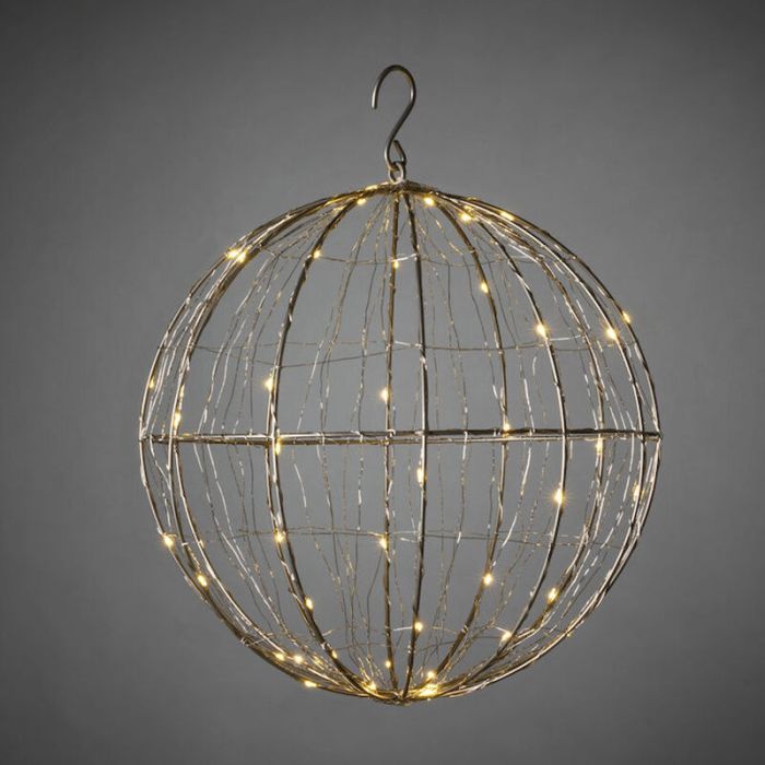 Sølv jul julelys pære plast, Bol, 1,5W, 2700K LED