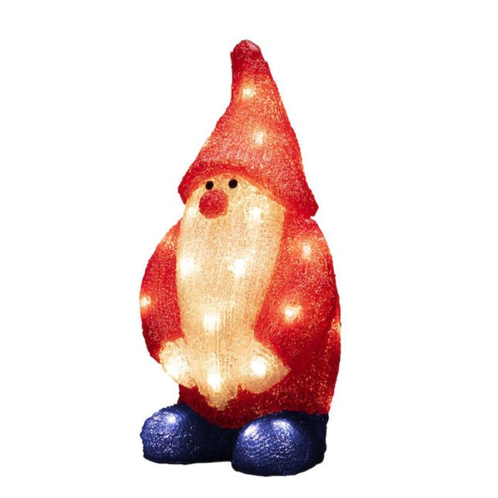 Rød jul 3d julefigur akryl, Kerstman, 2W, 4000K LED, IP44