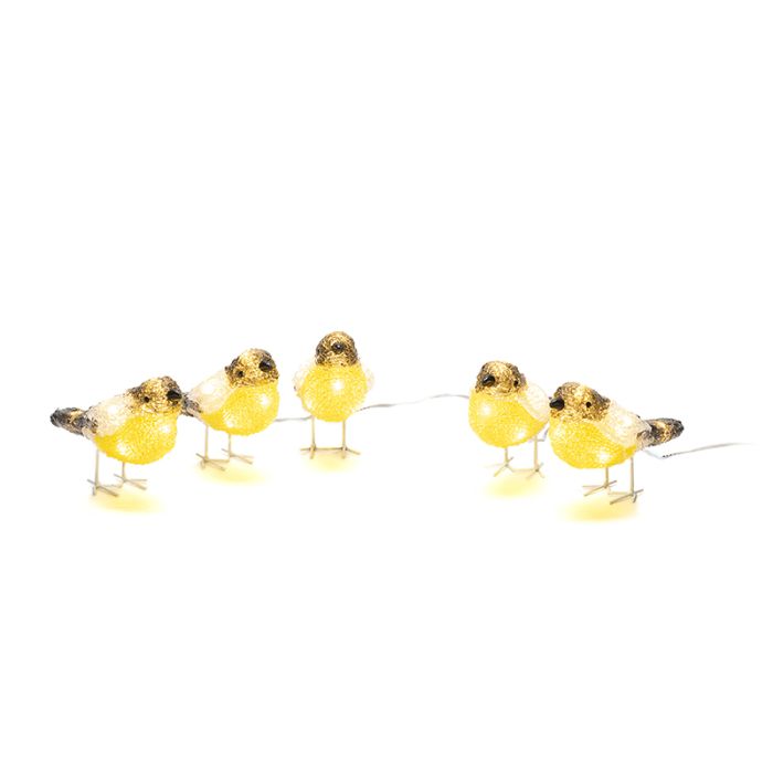 5 LED fugle, til indendørs og udendørs