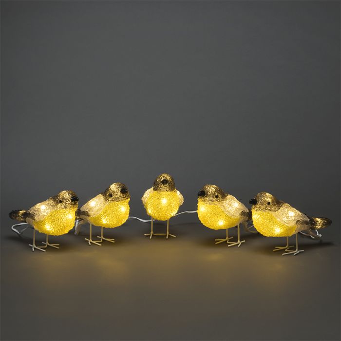 5 LED fugle, til indendørs og udendørs