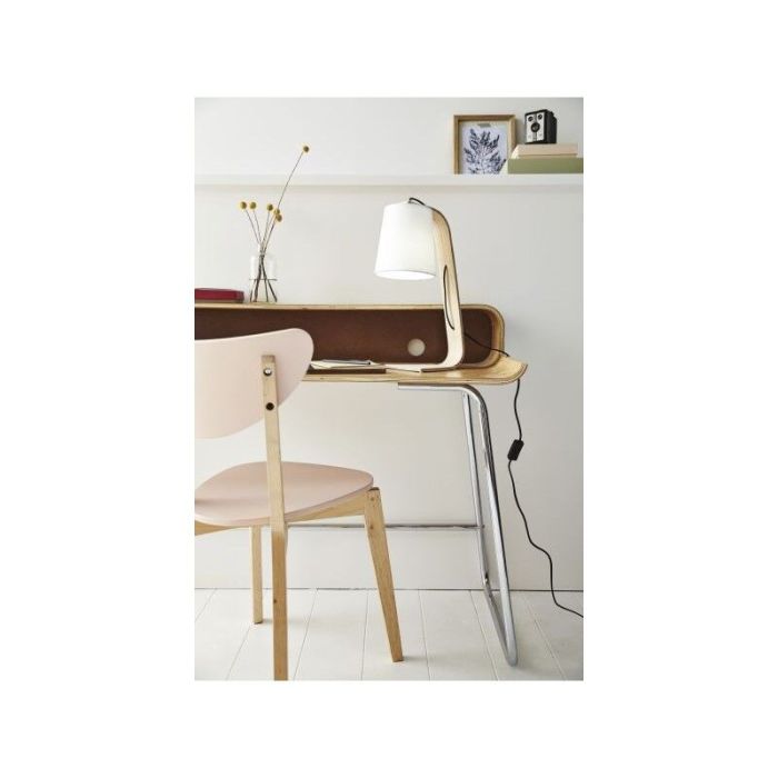 Træ bordlampe hvid, Nordic, med brytare
