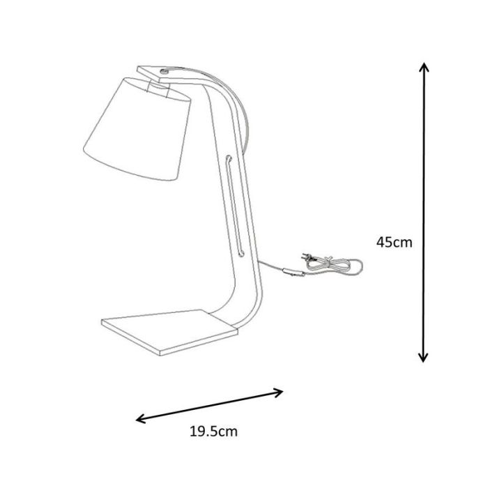 Træ bordlampe hvid, Nordic, med brytare
