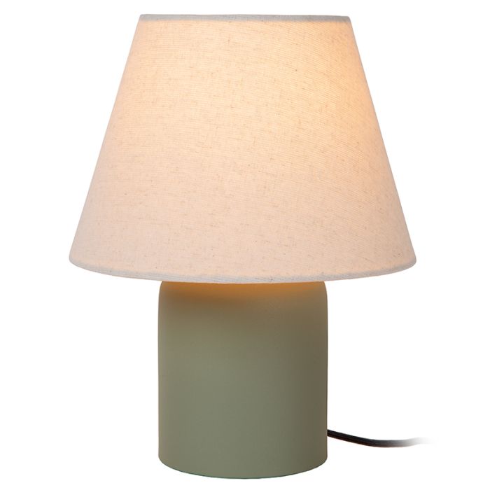 Keramik bordlampe grøn, Macia, med brytare