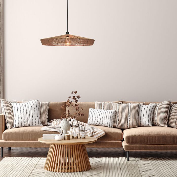 Rattan pendel lampe spisebord træ, Yunkai