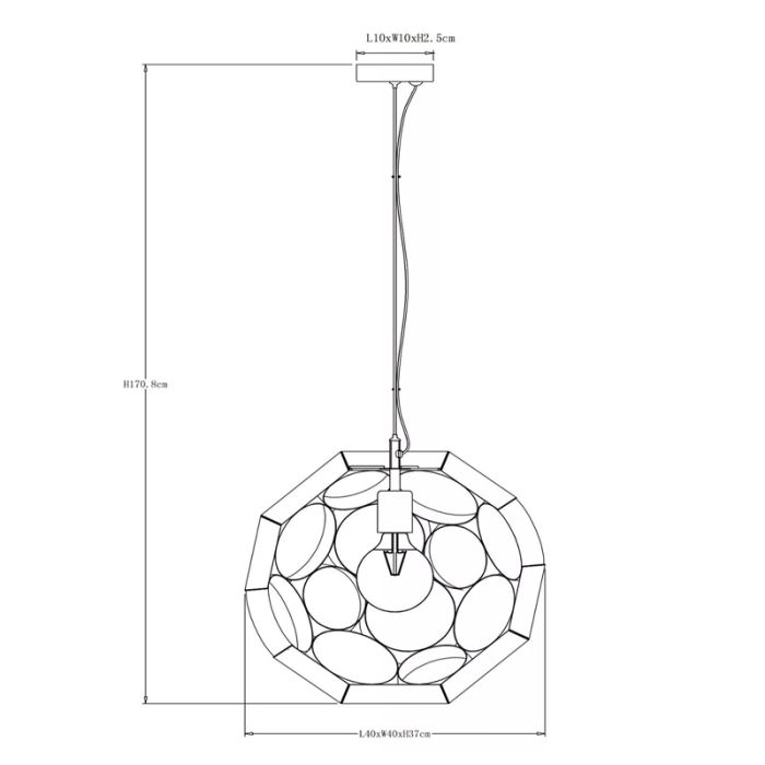 Guld pendler lampe modern, Hannelore