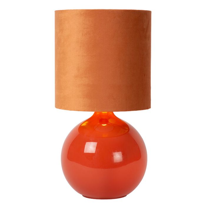 Orange bordlampe retro, Esterad, med brytare