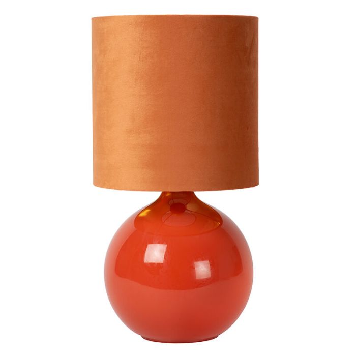 Orange bordlampe retro, Esterad, med brytare