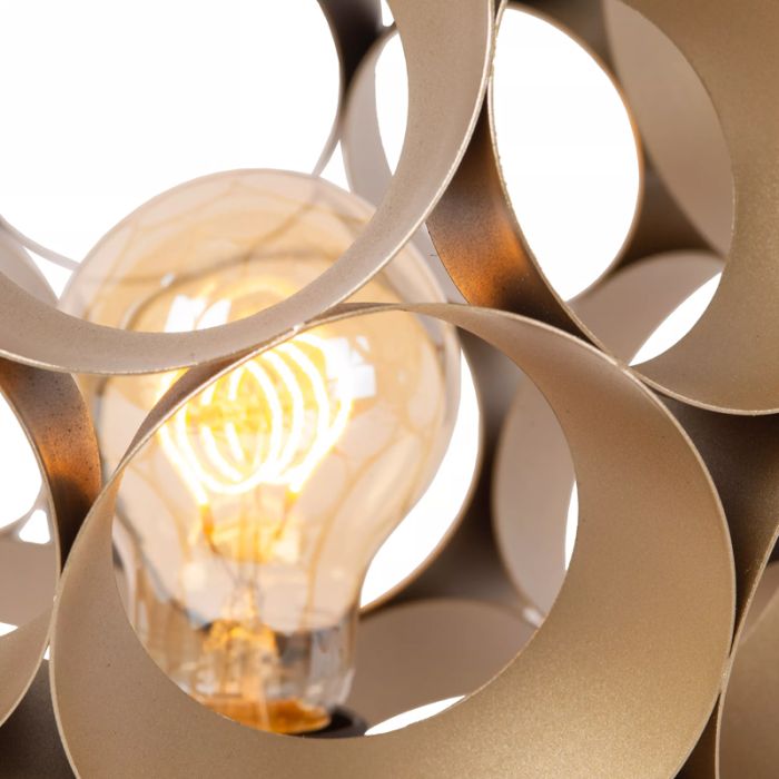 Guld bordlampe modern, Hannelore