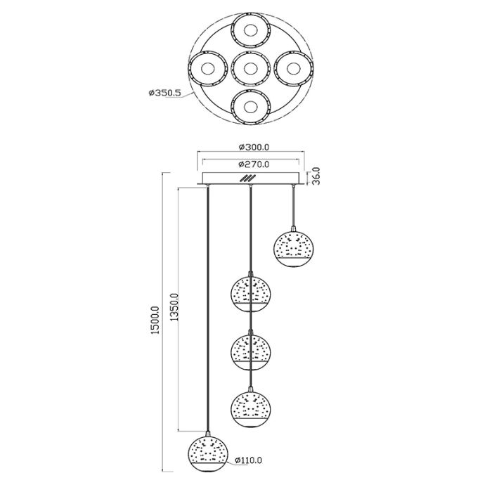 Sort pendler lampe modern, Sentubal, 5,2W, 2700K LED