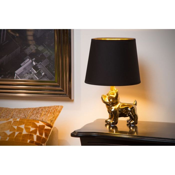 Guld bordlampe retro, Extravaganza Sir Winston, med brytare