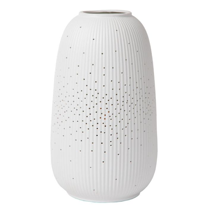 Keramik bordlampe hvid, Flores, med brytare