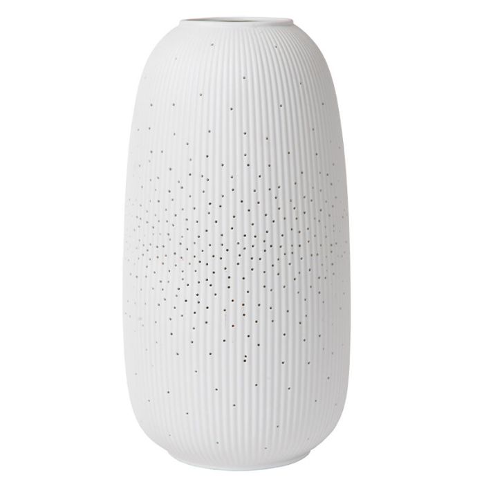 Keramik bordlampe hvid, Flores, med brytare