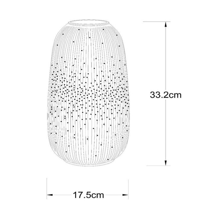 Keramik bordlampe hvid, Flores, med brytare