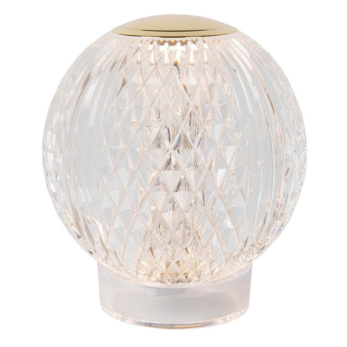Gennemsigtig bordlampe modern, Cintra, 2W, 3000K LED, 3 trins lysdæmper