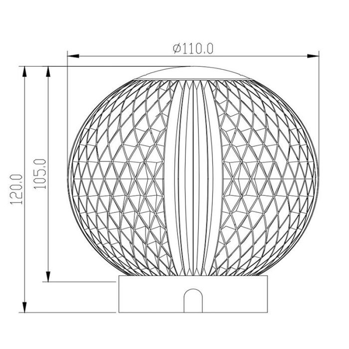 Gennemsigtig bordlampe modern, Cintra, 2W, 3000K LED, 3 trins lysdæmper