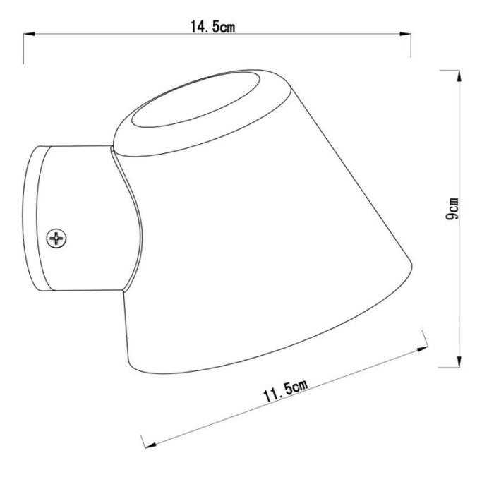 Hvid udendørslampe modern, Dingo, IP44