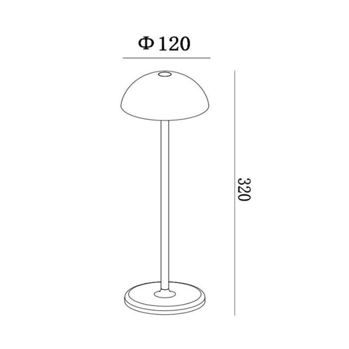 Sort udendørs bordlampe retro, Joy, 1,5W, 3000K LED, IP54, med beröringsdimmer