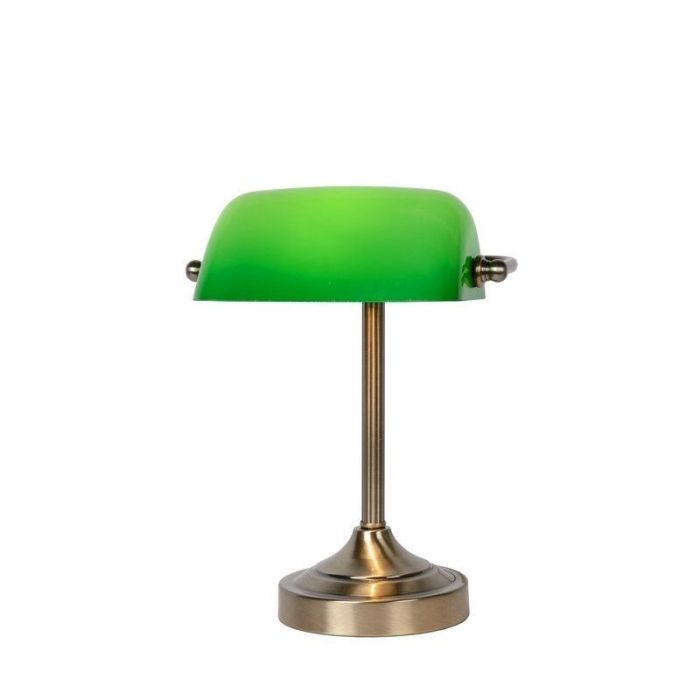Grøn bibliotekslampe klassisk, Banker, med brytare
