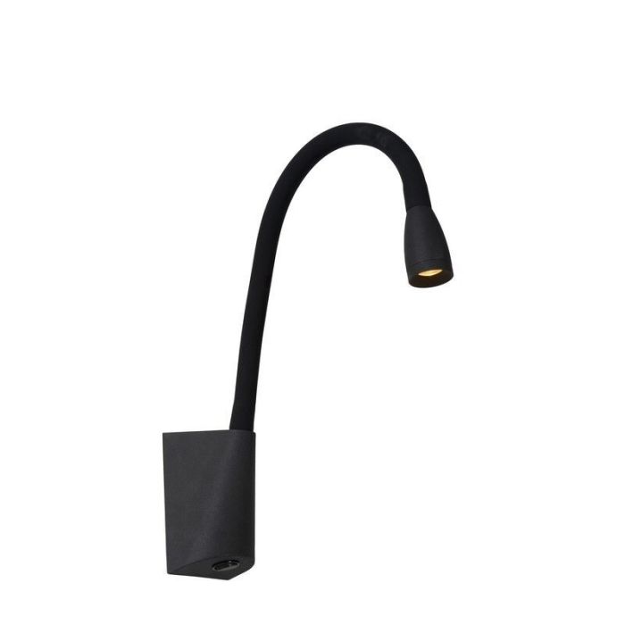 Sort væglampe modern, Galen, 3W, 3000K LED, med brytare
