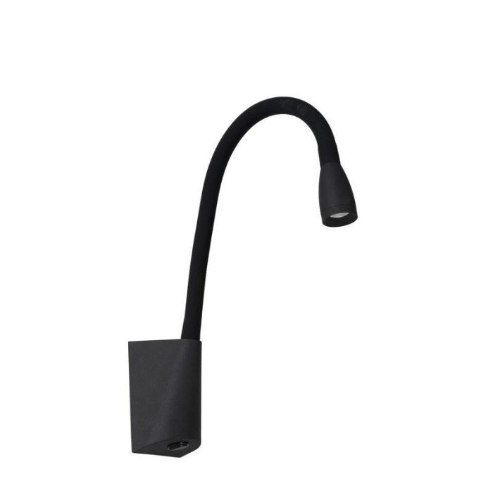 Sort væglampe modern, Galen, 3W, 3000K LED, med brytare