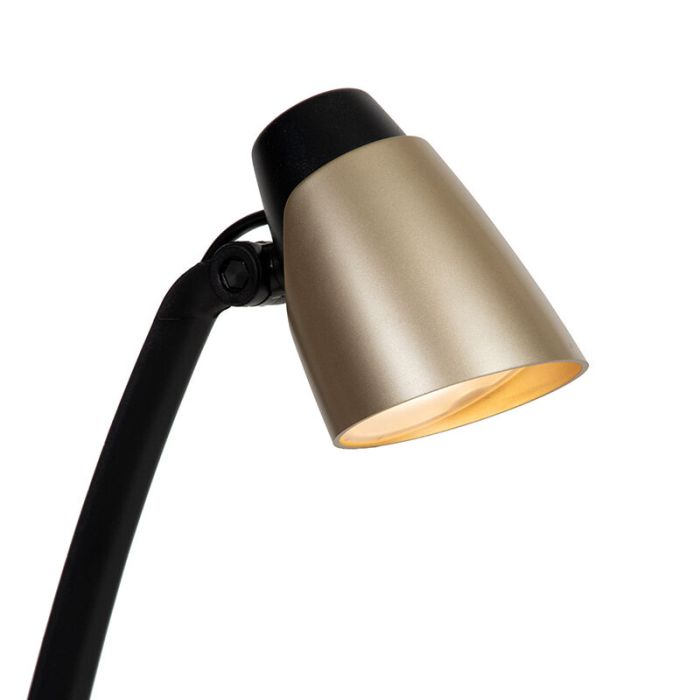 Messing skrivebordslampe klassisk, Ludo, 4,5W, 3000K LED, med brytare