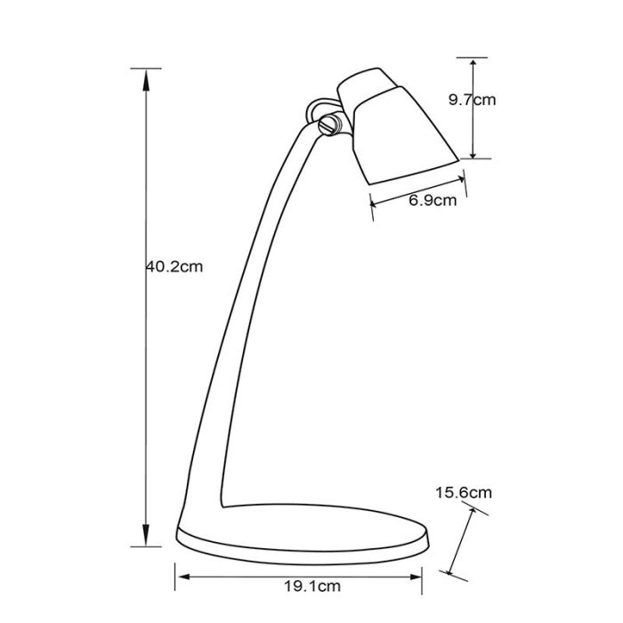 Messing skrivebordslampe klassisk, Ludo, 4,5W, 3000K LED, med brytare
