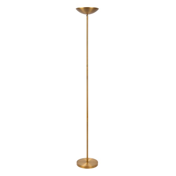 Messing læselampe gulv modern, Zenith, 20W, 3000K LED, med beröringsdimmer