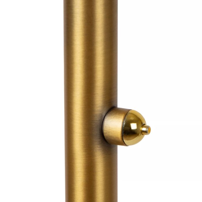 Messing læselampe gulv modern, Zenith, 20W, 3000K LED, med beröringsdimmer